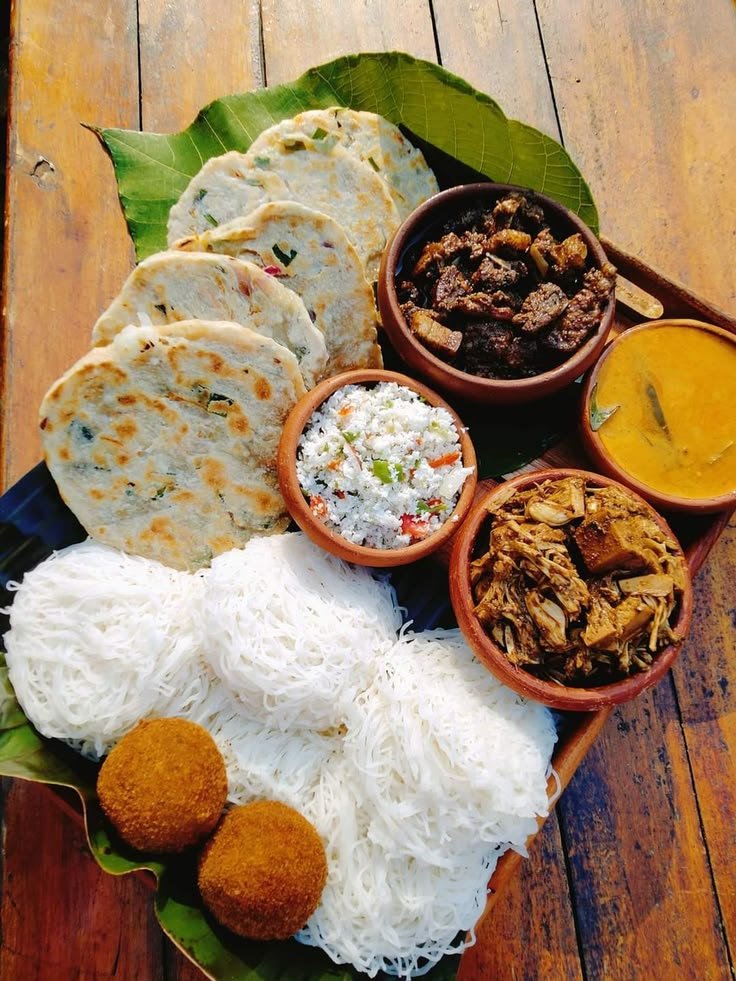 Sri Lankan breakfast with string hoppers